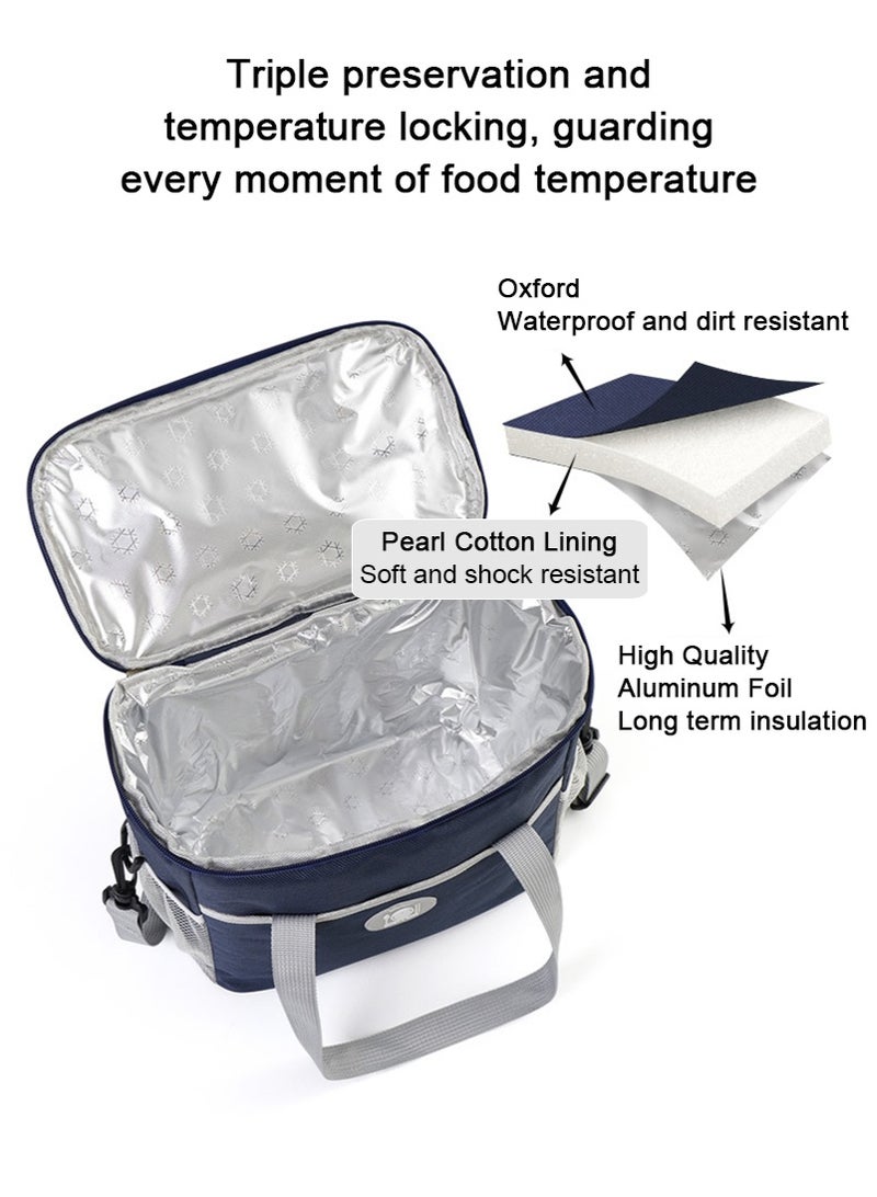 TAPIT 8L Insulated Lunch Bag for Men and Women, Large Cooler Tote Lunch Bag, Adjustable Shoulder Strap Lunch Bag, Large Capacity Oxford Waterproof Picnic Bag for Camping, Barbecue, Outdoor Activities (Pink-26x15x21CM)  - Image 5