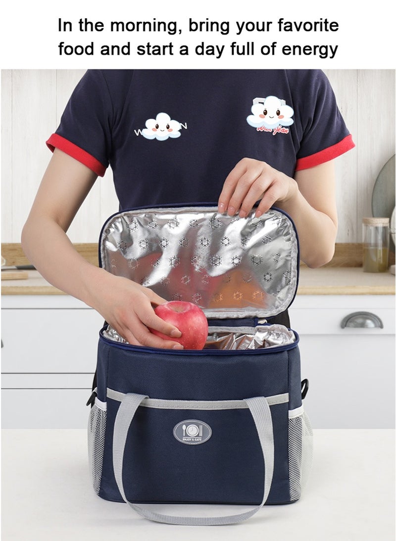 TAPIT 8L Insulated Lunch Bag for Men and Women, Large Cooler Tote Lunch Bag, Adjustable Shoulder Strap Lunch Bag, Large Capacity Oxford Waterproof Picnic Bag for Camping, Barbecue, Outdoor Activities (Pink-26x15x21CM)  - Image 4