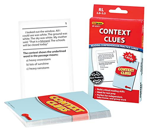 Edupress Reading Comprehension Practice Cards, Context Clues, Red Level (EP63071) - Image 1