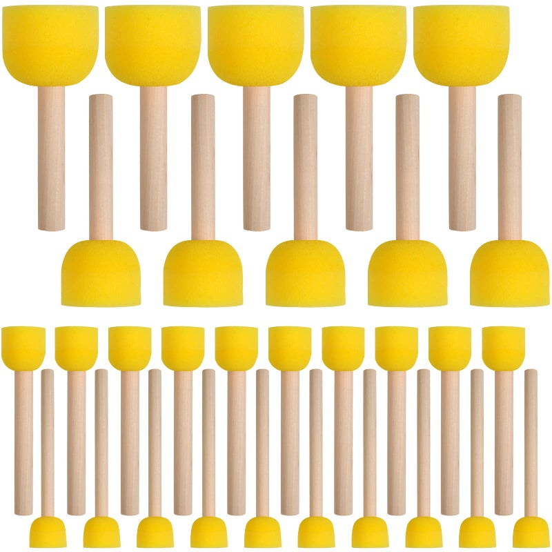 vivinin 30 Pcs Round Sponges Brush Set, Round Sponge Brushes for Painting, Paint Sponges for Acrylic Painting, Painting Tools for Kids Arts and Crafts (4 Sizes) - Image 1