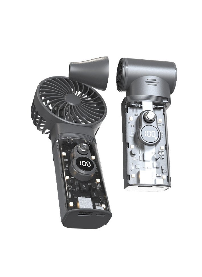 Super High-Speed Portable & Wearable Fan with Changeable Jet and 10000mAh Power Bank