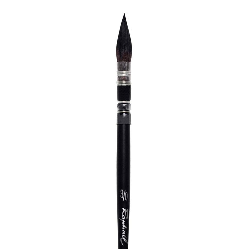 Raphael SoftAqua Synthetic Squirrel Watercolor Brush, Quill, 3/0 - Image 2