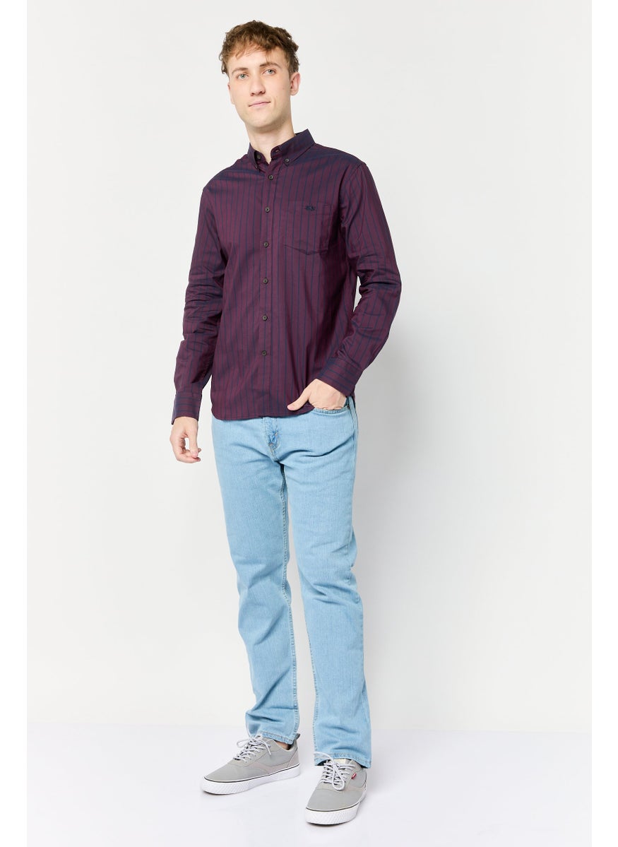 La Martina Men Tailored Fit Long Sleeves Embroidered Logo Casual Shirt, Multicolor  - Image 2
