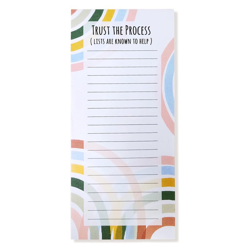 NUOVI Trust The Process Magnetic Memo Pad | 60 Tear off Sheet & Magnet Back | Ideal Memo Pad for Fridge, Locker & File Cabinet - Image 1