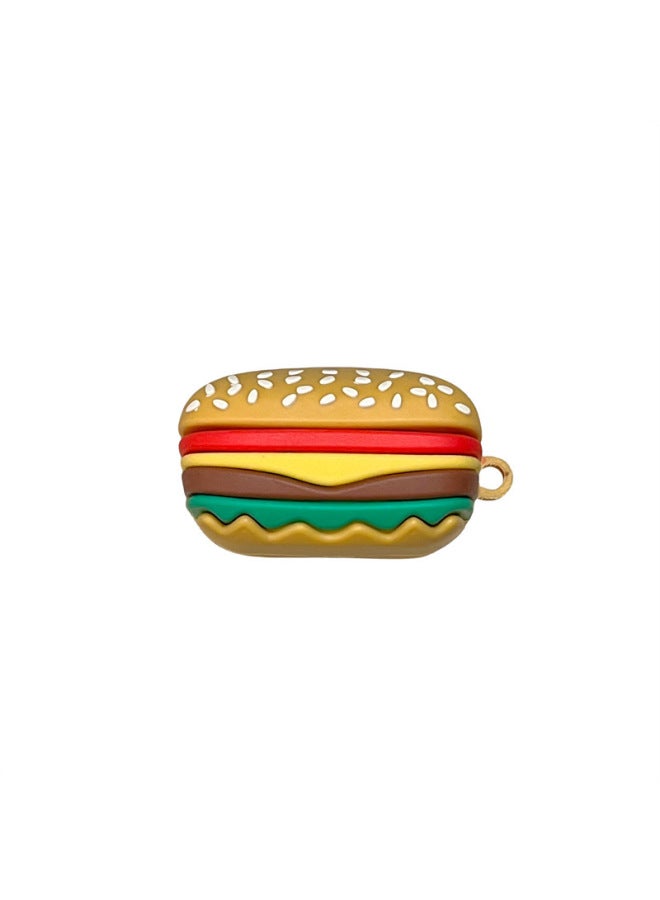 For XiaomiBuds5Pro Headset Protective Cover Cartoon Silicone Soft Case Creative Noise Reduction For XiaomiWireless Bluetooth-color:Silicone Soft Shell-hamburger-Model:For XiaomiBuds 5 (headphone Cover)  - Image 1