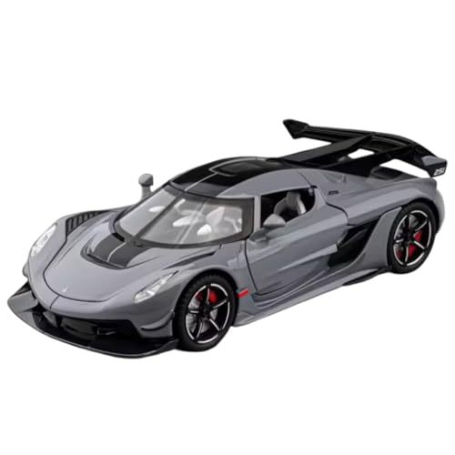 VARIYA ENTERPRISE Model Car Exclusive Alloy Metal Pull Back Die-cast Car Metal Pullback Toy car with Openable Doors & Light Music Best Gifts Toys Kids (1:24 Scale Koenigsegg Jesko Sport - Grey) - Image 1