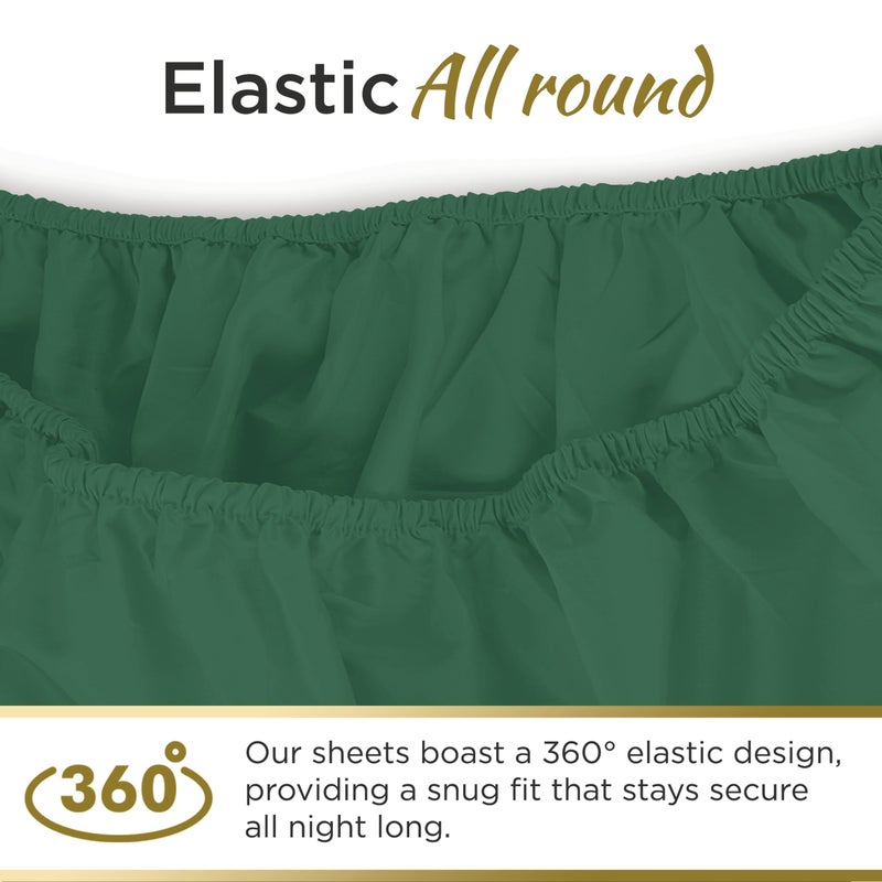 DESTINY CRESCENT BED Twin Sheet Set - 1800 Ultra-Soft Microfiber Twin Bed Sheets - Double Brushed - Deep Pockets - Easy Fit - Wrinkle Free - Comfy - 3 Piece Set - Bedding Sheets & Pillowcases (Twin  Hunter Green) - Image 5