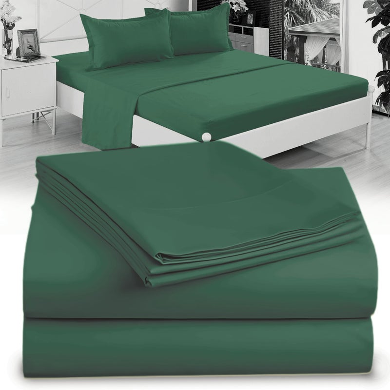 DESTINY CRESCENT BED Twin Sheet Set - 1800 Ultra-Soft Microfiber Twin Bed Sheets - Double Brushed - Deep Pockets - Easy Fit - Wrinkle Free - Comfy - 3 Piece Set - Bedding Sheets & Pillowcases (Twin  Hunter Green) - Image 1