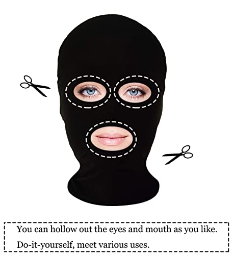 HOMELEX 2 Pieces Full Face Mask, 2nd Skin Masks,Halloween Spandex Hood for Unisex Cloth-Black - Image 5