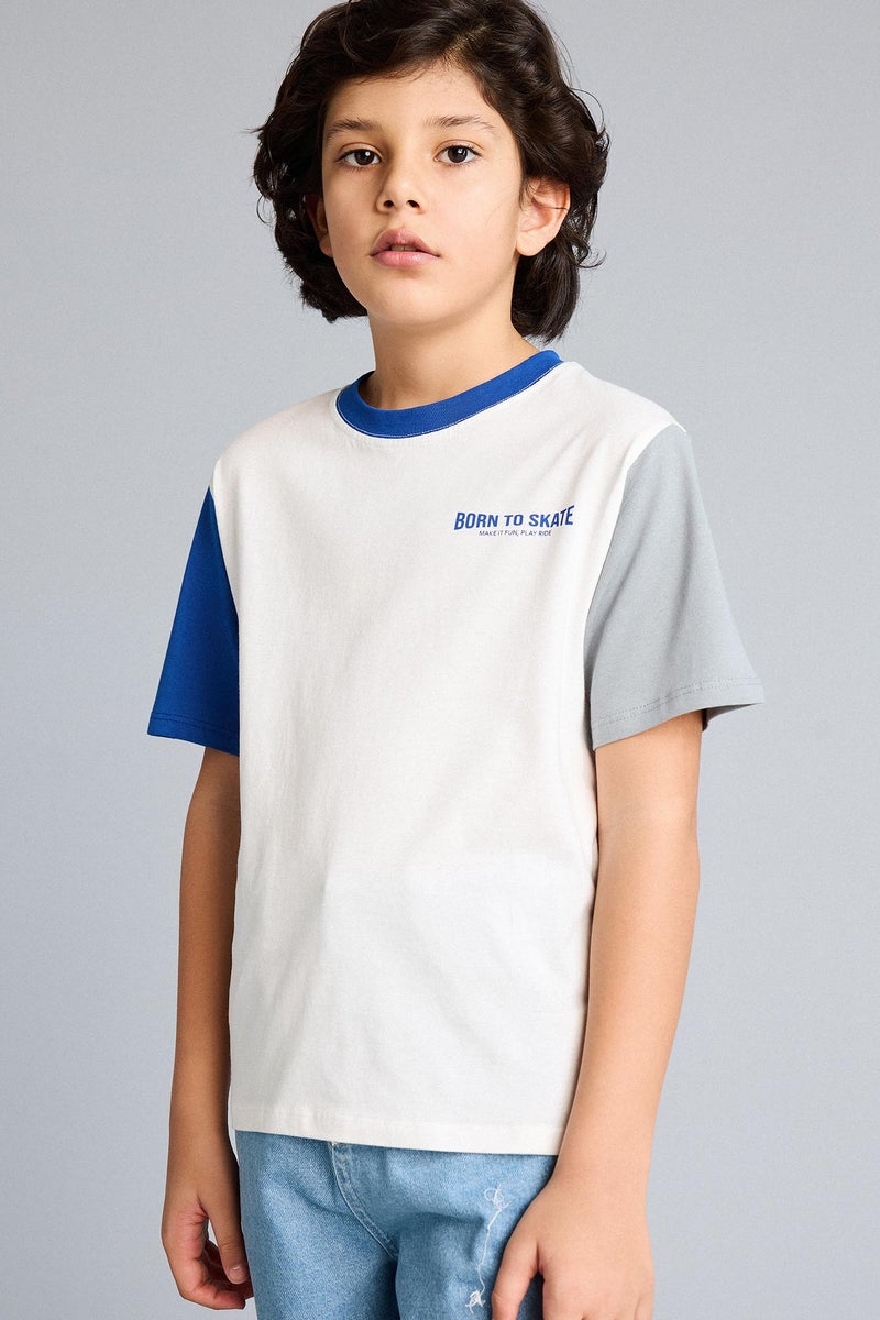 DeFacto Beige Boy Boy Printed T-Shirt Casual - Image 3