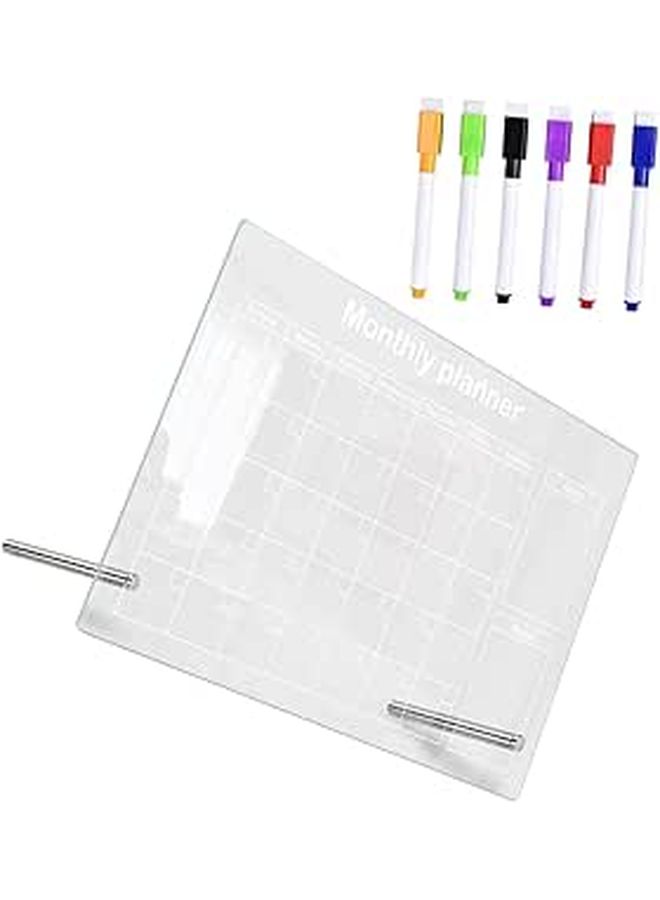 2 in 1 Transparent Acrylic Memo Board Set with Erasable Pen - Image 1