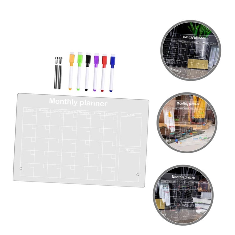 2 in 1 Transparent Acrylic Memo Board Set with Erasable Pen - Image 3