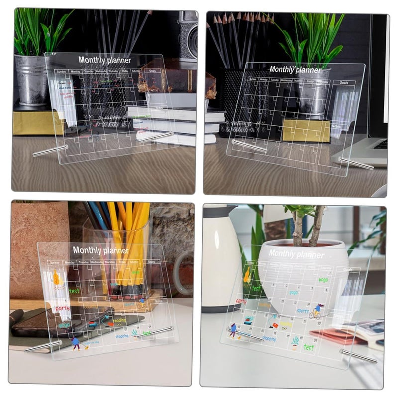 2 in 1 Transparent Acrylic Memo Board Set with Erasable Pen - Image 4