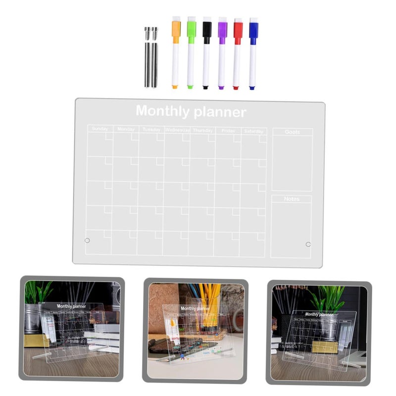 2 in 1 Transparent Acrylic Memo Board Set with Erasable Pen - Image 5