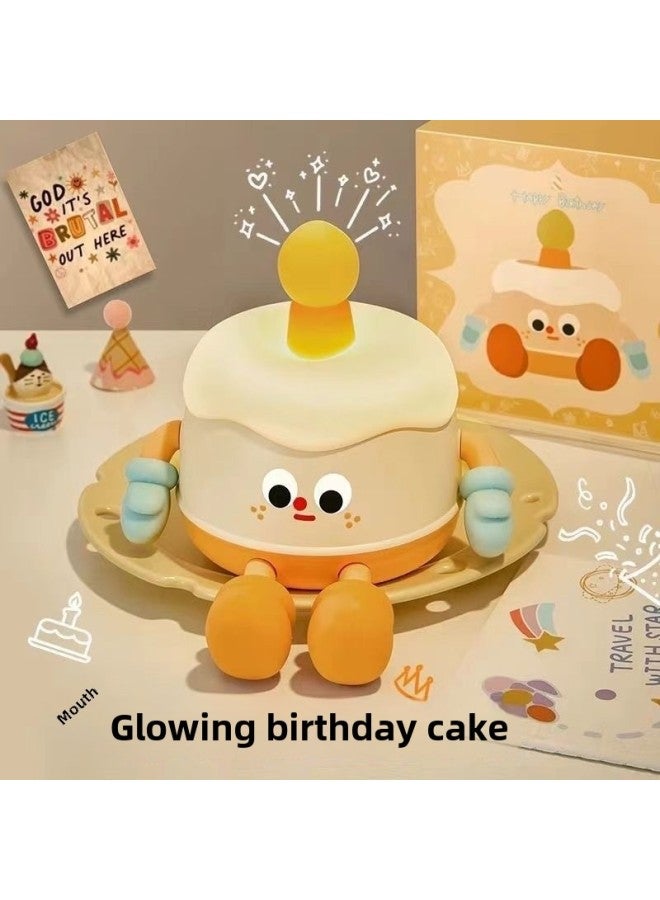 Cake Night Light Atmosphere Bedroom With Sleep Internet Celebrity Led Charging Silicone Pat Light Women's Year Birthday Gift-Colour:365-day Long Warranty - Ghostwriting Greeting Cards - Warm Night Lights-Size:Birthday Cake Light With 3 Levels Of Adjustment [color Box/no Greeting Card] - Image 1