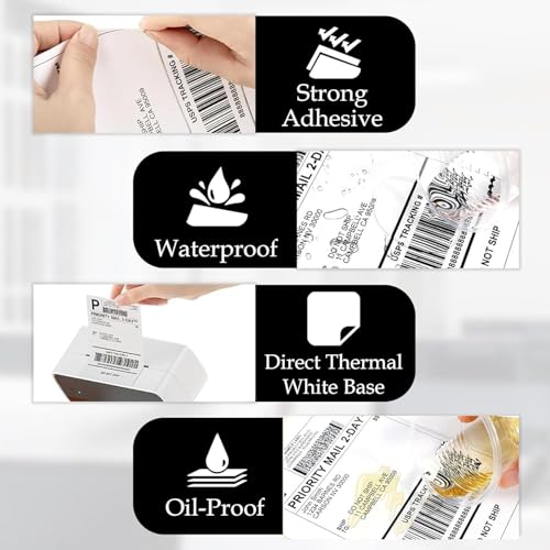 SpiderJuice 1Pc Adhesive Plain White Direct Thermal Labels Stickers Printing Roll Thermal Printer Paper 4" x 6" (100 x 150 mm) Ideal for Flex and E-Commerce Shipping Parcel Barcode and Address Labels - Image 5