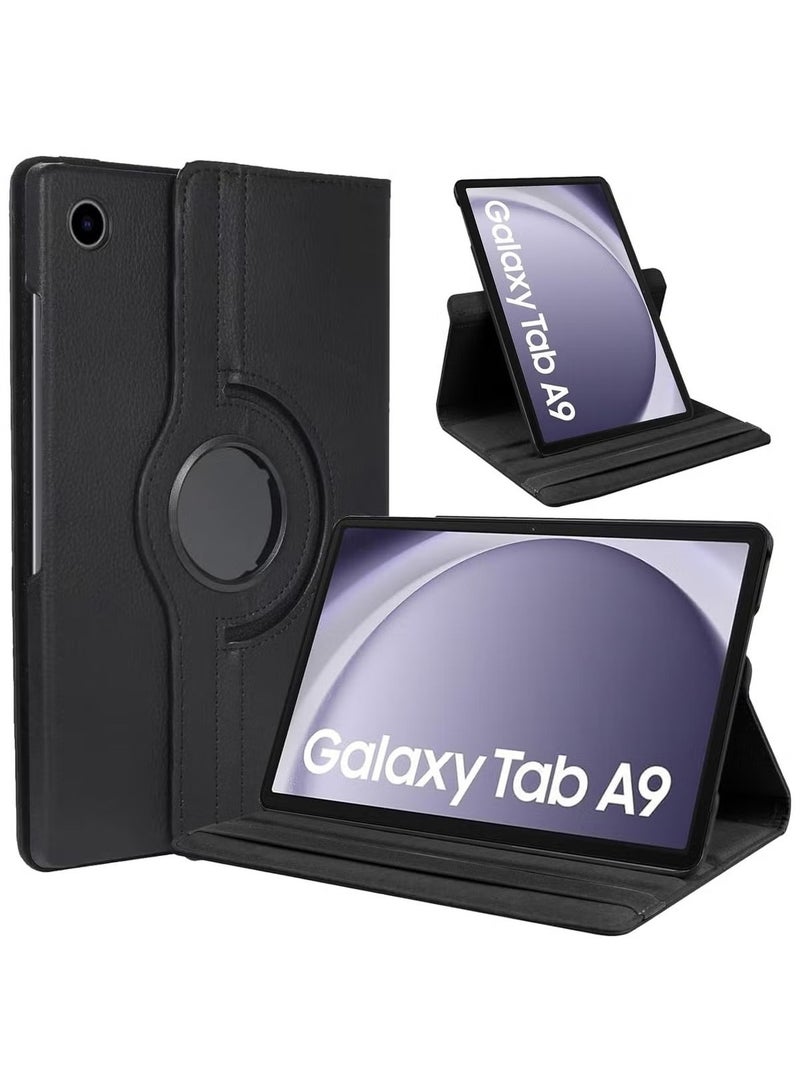 Case for Samsung Galaxy Tab A9 Case 8.7 inch 2023 (SM-X110/X115/X117) 360° Rotating Book Cover Protective Case with Auto Wake/Sleep for Galaxy Tab A9 (Black) - Image 2