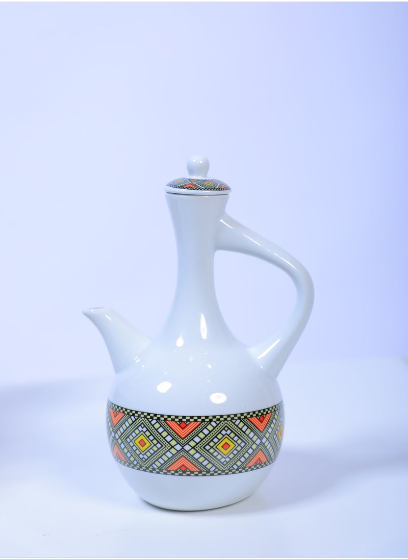 29 - Piece Ethiopian/Eritrean Coffee Set with Box tilet Edition. The full set Comes with 12 cups, 12 saucers, a sugar + milk pot