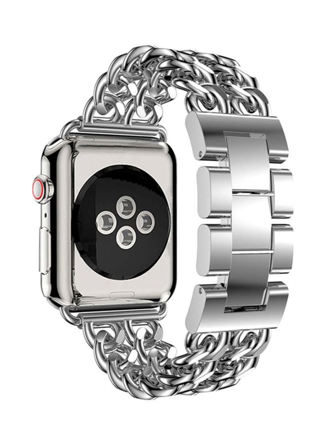 Voberry Double Row Cowboy Chain Metal Replacement Band For Apple Watch Series 4 40mm Silver - Image 3