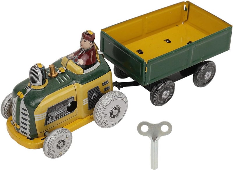 كلاراكو لعبة جرار، لعبة كلاسيكية تعمل باللف، جرار معدني من الصفيح، جرار قابل للفصل، جرارات كلاسيكية نوستالجية للأطفال، هدايا لعيد الميلاد - Image 4