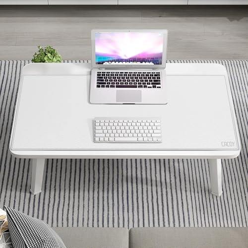 Cacoy 40" x 16" Oversized PU Leather Desk Mat, Extended Gaming Mouse Pad Writing Mat, Leather Desk Pad Blotters Protector for Office, Home, Computer, Laptop - White - Image 5