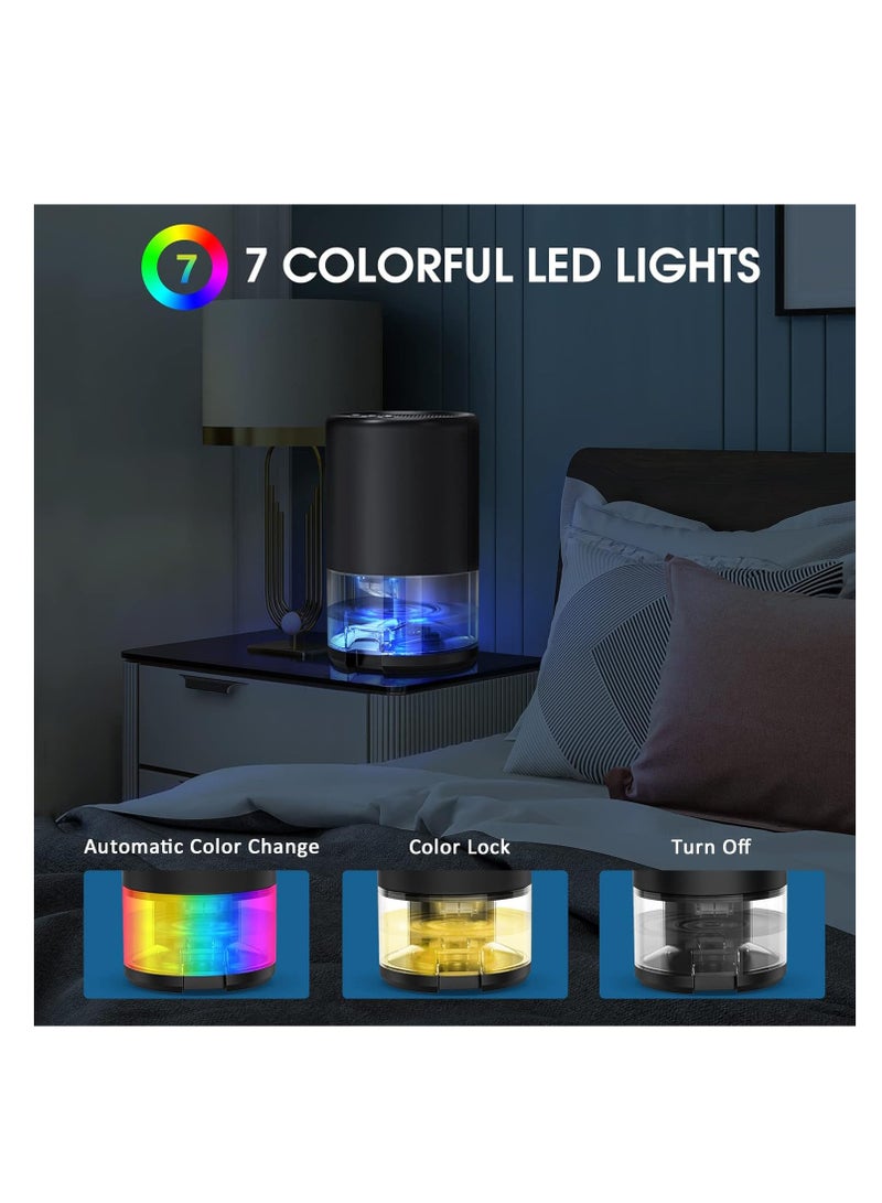 KASTWAVE Dehumidifiers for Home, 35 OZ Water Tank, Quiet Portable Small Dehumidifiers, Dehumidifiers for Bathroom, with Auto-off, Sleep Mode, 7 Colorful Night Light, for Basement, Bathroom, RV, Closet, Bedroom - Image 4