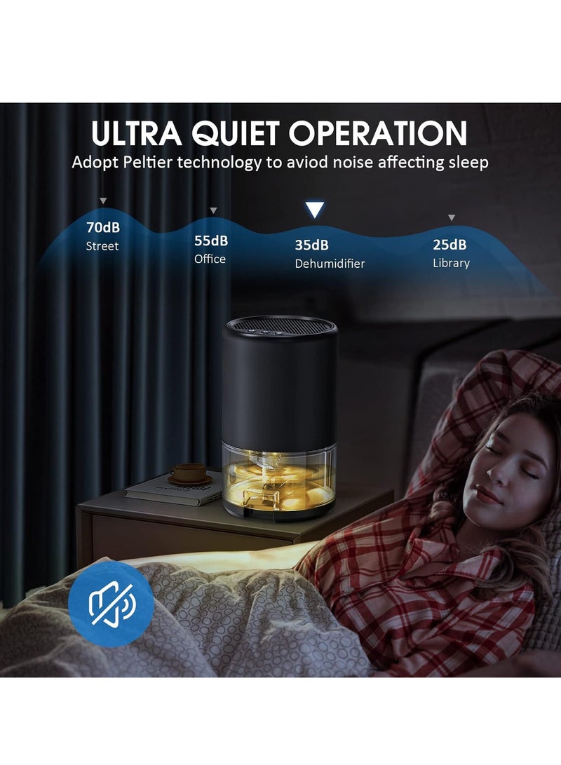 KASTWAVE Dehumidifiers for Home, 35 OZ Water Tank, Quiet Portable Small Dehumidifiers, Dehumidifiers for Bathroom, with Auto-off, Sleep Mode, 7 Colorful Night Light, for Basement, Bathroom, RV, Closet, Bedroom - Image 3