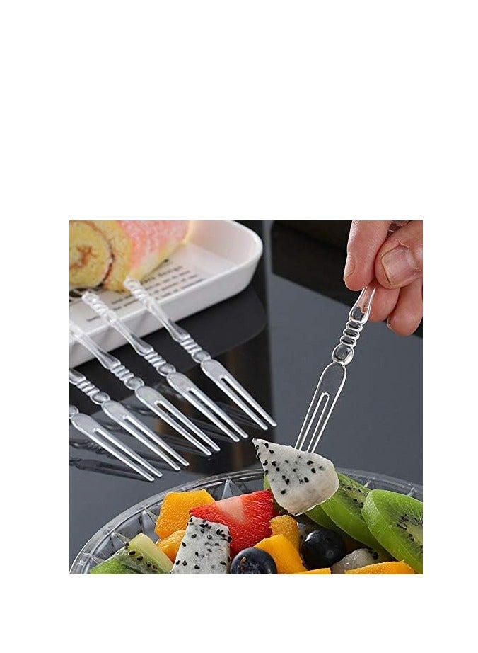 400 Pcs Disposable Plastic Fruit Forks  Cocktail Forks Tasting Appetizer Forks Set Mini Cake Forks Plastic Fruit Fork Plastic  - Image 5
