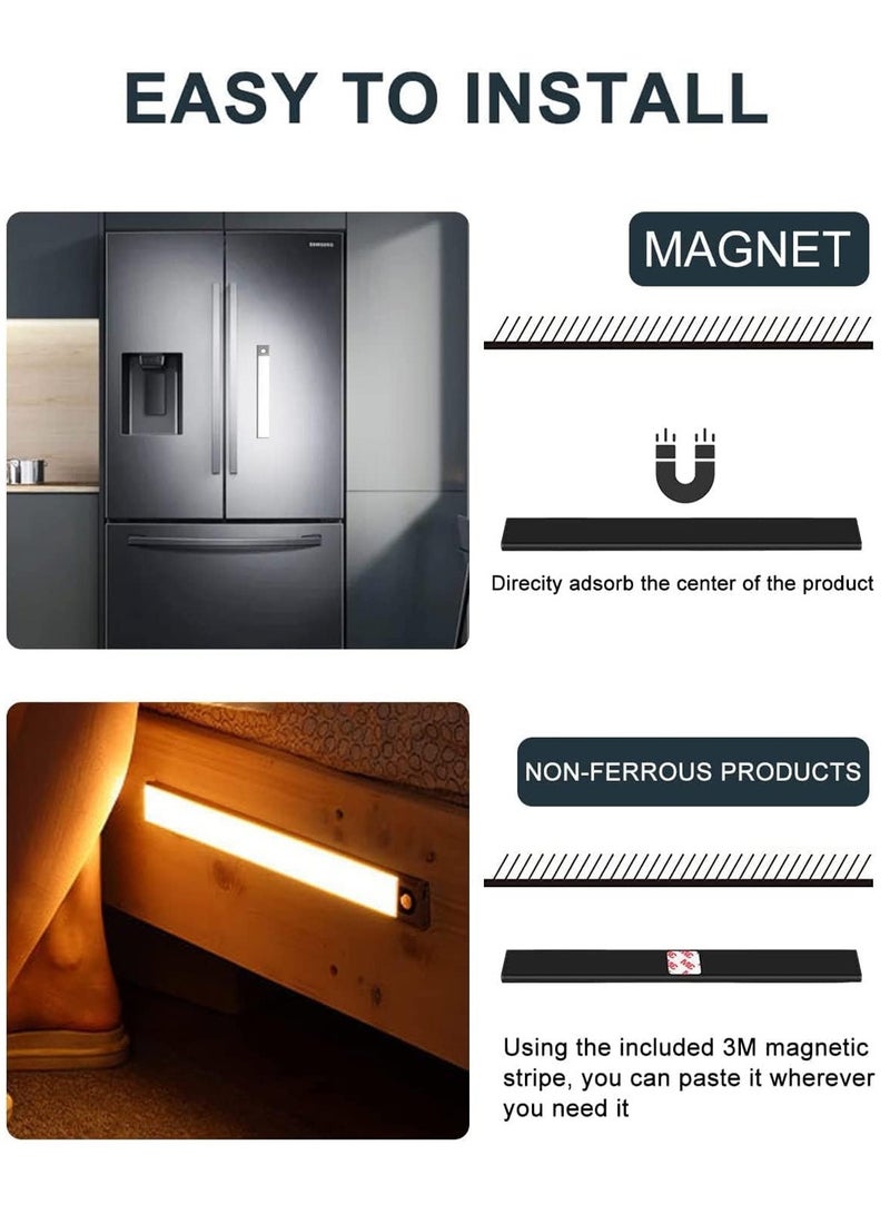 LEOKOR أضواء الجدار LED مستشعر الحركة ضوء داخلي لاسلكي USB أضواء خزانة قابلة للشحن 30 سم - Image 5