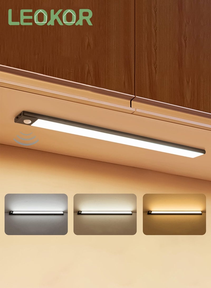 LEOKOR أضواء الجدار LED مستشعر الحركة ضوء داخلي لاسلكي USB أضواء خزانة قابلة للشحن 30 سم - Image 1