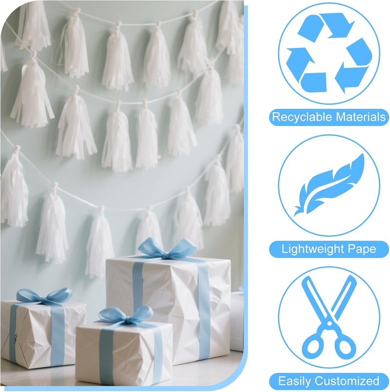 PLULON 60 Sheets White Tissue Paper Bulk, Gift Wrapping Tissue Paper for Packaging 14 x 20 Inch Art Crafts for Gift Bags Decorative Floral Wedding Birthday Party Decor - Image 3