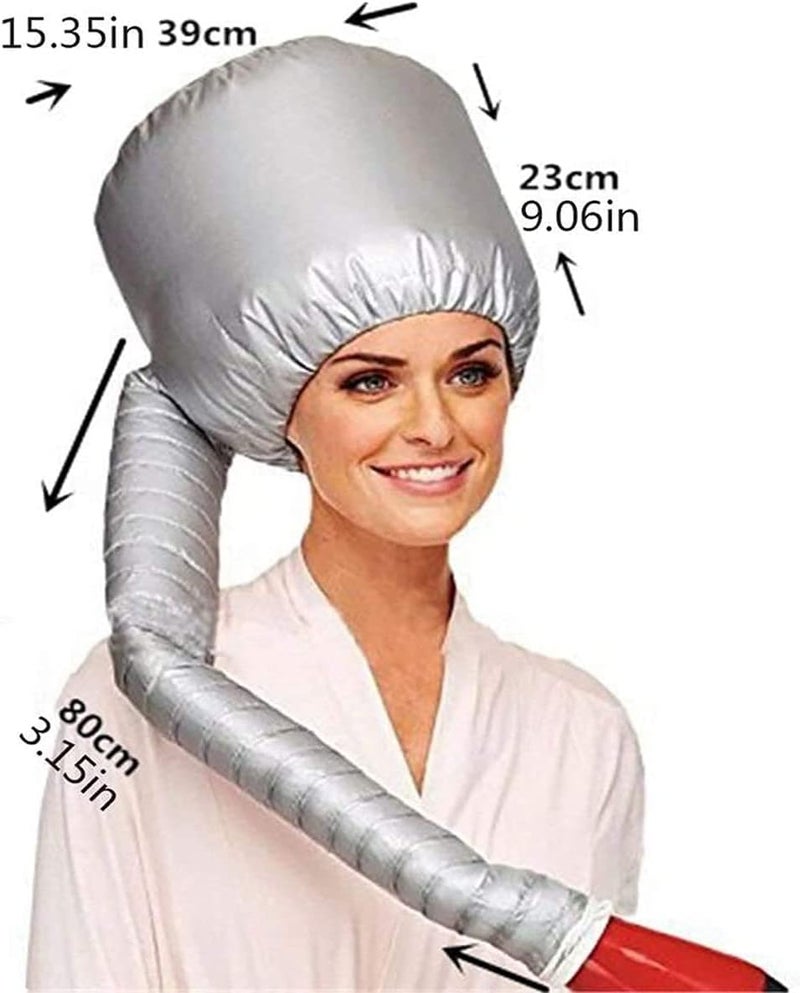 Hair Dryer,Portable Soft Hair Drying Cap Bonnet Hood Hat,Womens Blow Dryer,Fast Drying Time and Low Noise,Home Hairdressing Salon Supply Adjustable Accessory,Silver - Image 2