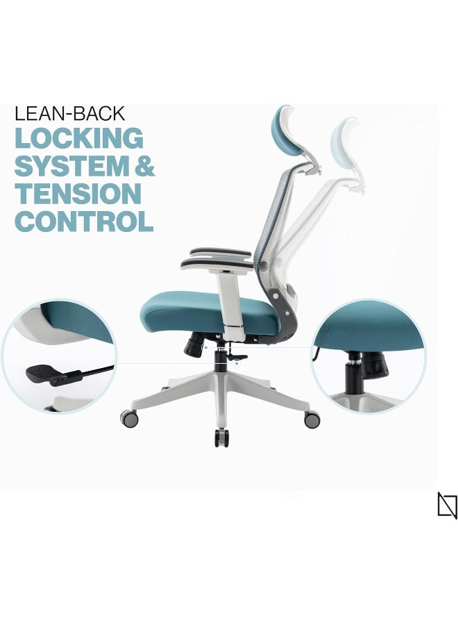 Navodesk NAVO KIKO Ergonomic Office Chair, Foldable Premium High Back Chair for Home & Office, Computer Chair with 3D Armrests, Desk Chair with Mesh Back and Lumbar Support (MARINE BLUE) - Image 3