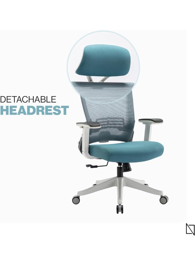 Navodesk NAVO KIKO Ergonomic Office Chair, Foldable Premium High Back Chair for Home & Office, Computer Chair with 3D Armrests, Desk Chair with Mesh Back and Lumbar Support (MARINE BLUE) - Image 5