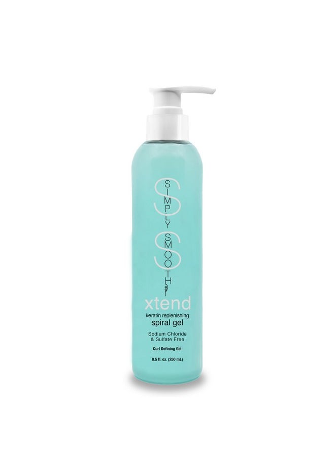 SIMPLY SMOOTH SIMPLY SMOOTH Xtend Keratin Replenishing Spiral Gel | Lightweight Curl Defining Gel | Define Curls, Add Bounce & Tame Frizz | Non Flaking Formula & No Crunch Styling Hold | 8.5 Oz.  - Image 1