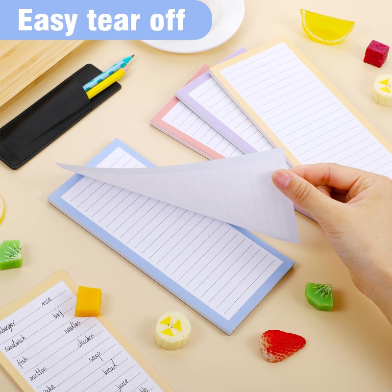 Thboxes 4 Pack Magnetic Note Pad for Fridge with Pen Holder, Totally 200 Sheets Magnetic To Do List, Grocery List, Shopping List, Memo Pads for Refrigeratorï¼ˆLight Colorï¼‰ - Image 3