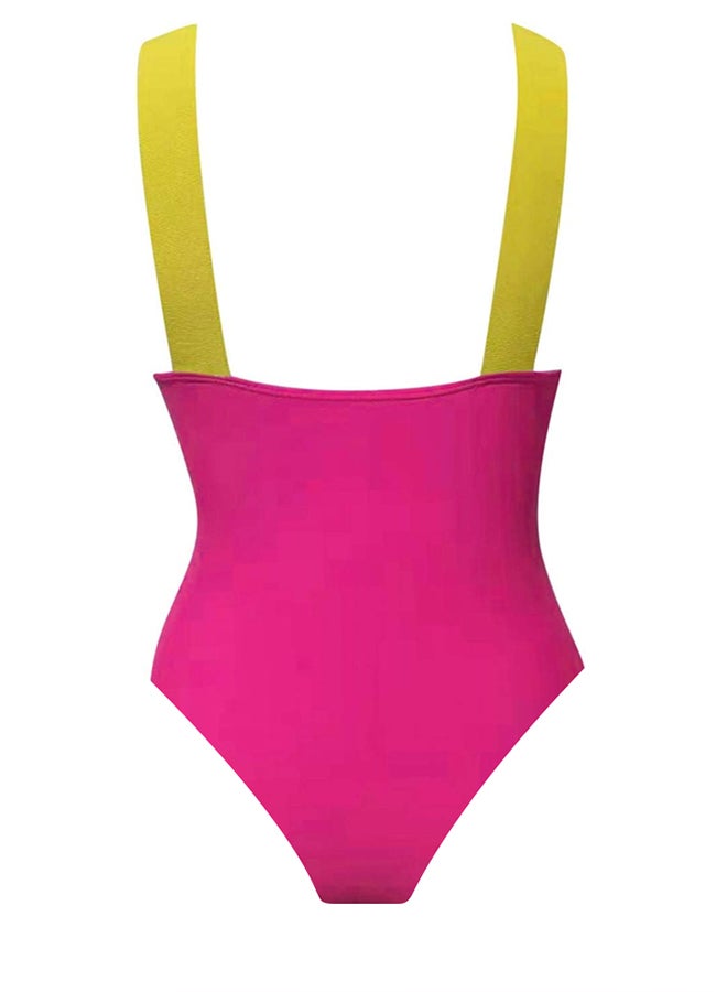Swimsuit Women Push Up Bra Neon Bandage Swimwear Bathing Suit Swimming Suit Pink
