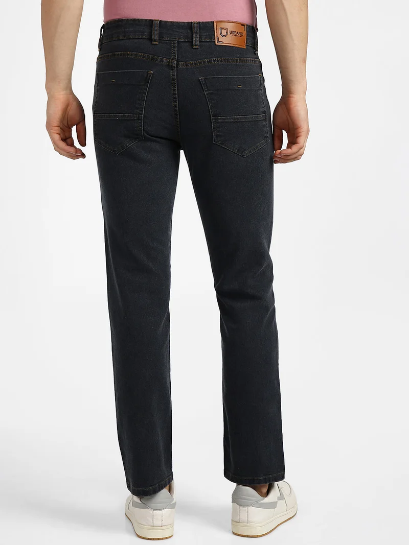 Urbano Fashion  Urbano Fashion Men's Dark Grey Regular Fit Washed Jeans Stretchable for Men | Best Price UAE