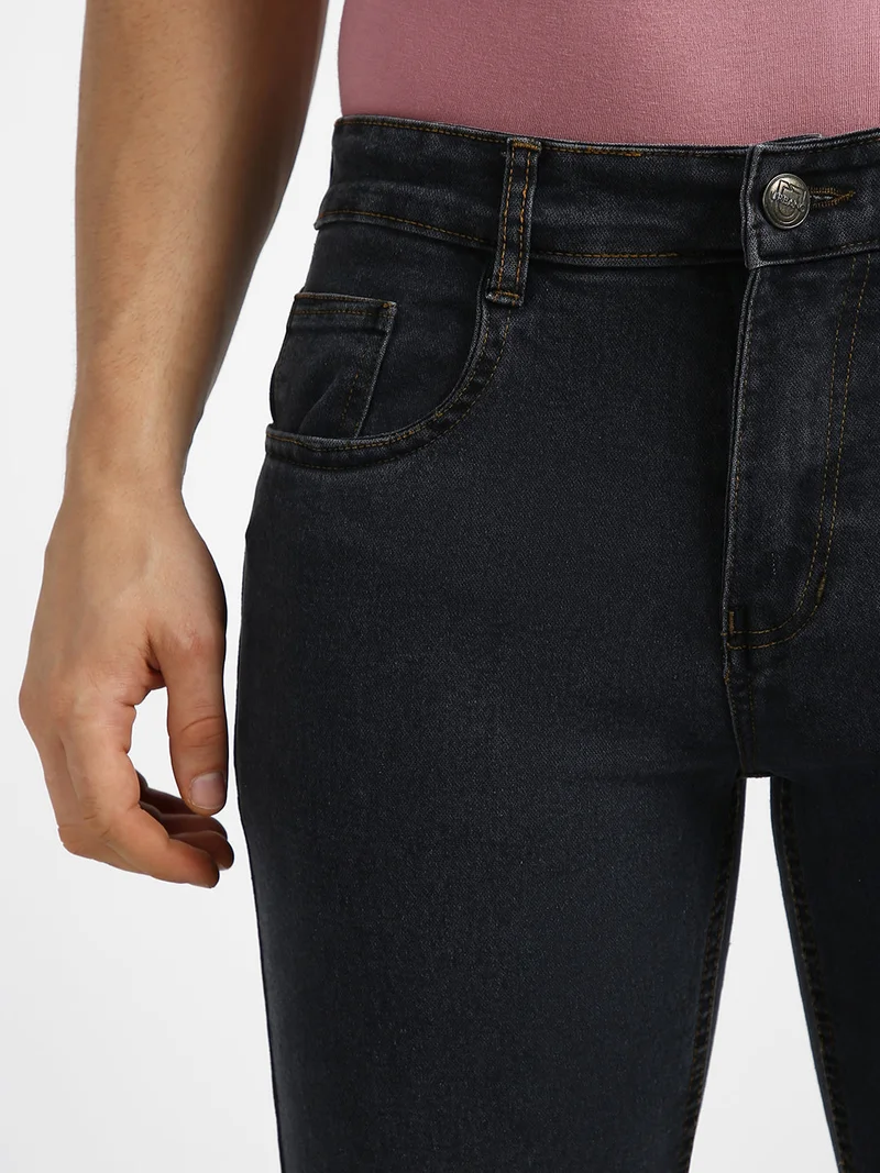 Urbano Fashion  Urbano Fashion Men's Dark Grey Regular Fit Washed Jeans Stretchable for Men | Best Price UAE