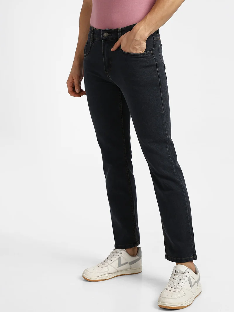 Urbano Fashion  Urbano Fashion Men's Dark Grey Regular Fit Washed Jeans Stretchable for Men | Best Price UAE