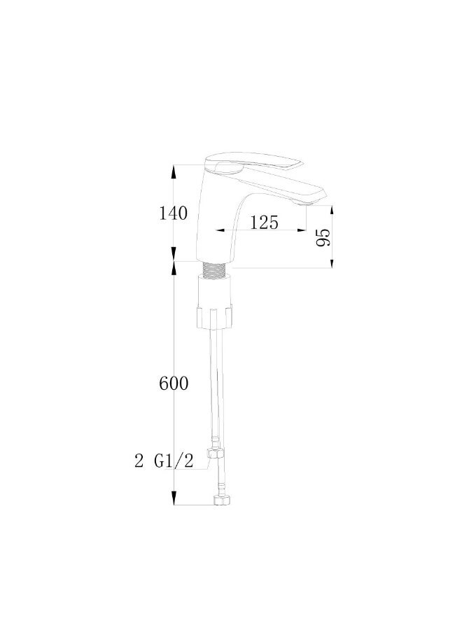 DANUBE HOME Milano Nico Basin Mixer With Pop Up Waste Chrome | Brass Basin Mixer | Single Tap Wash Basin Mixer Sink Faucet For Bathroom Faucet Vanity Lavatory - Chrome - Image 4