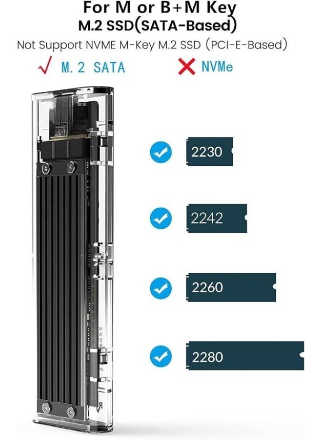 USB 3.1 M.2 SATA SSD Enclosure Adapter for B-Key and B+M Key NGFF Drives, 5Gbps Data Transfer External Storage Case - Image 5