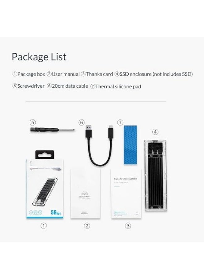 USB 3.1 M.2 SATA SSD Enclosure Adapter for B-Key and B+M Key NGFF Drives, 5Gbps Data Transfer External Storage Case - Image 3