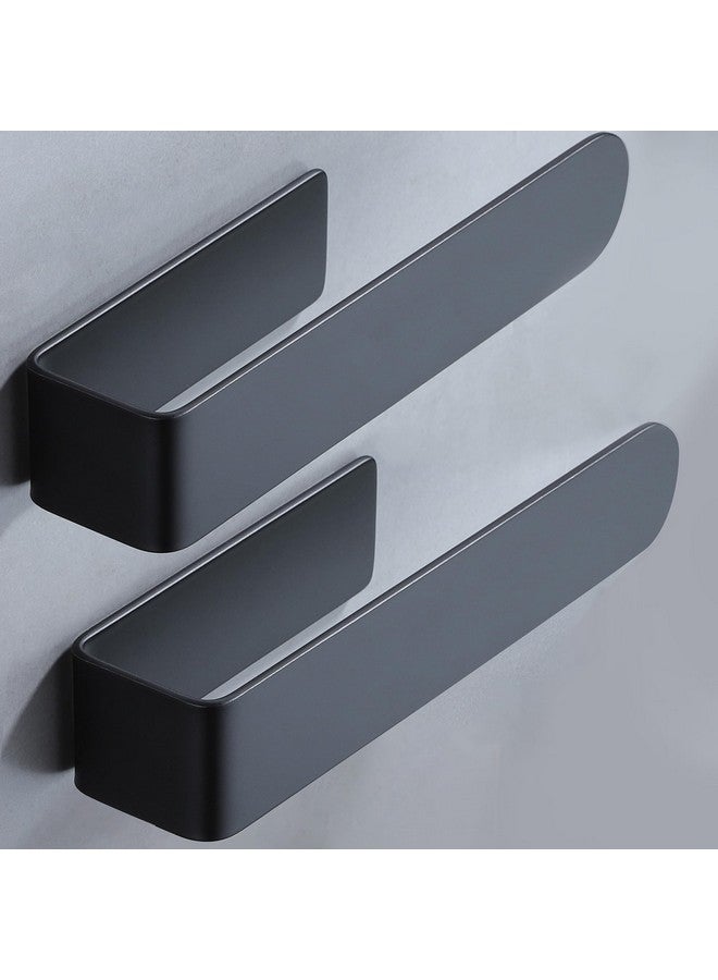 Taozun Taozun Hand Towel Bar Bathroom Towel Holder Black Single Towel Rack Self Adhesive Towel Ring Stainless Steel Towel Rail for Bathroom Kitchen, 2 Packs  - Image 1
