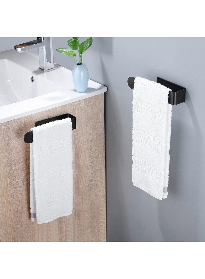 Taozun Taozun Hand Towel Bar Bathroom Towel Holder Black Single Towel Rack Self Adhesive Towel Ring Stainless Steel Towel Rail for Bathroom Kitchen, 2 Packs  - Image 5