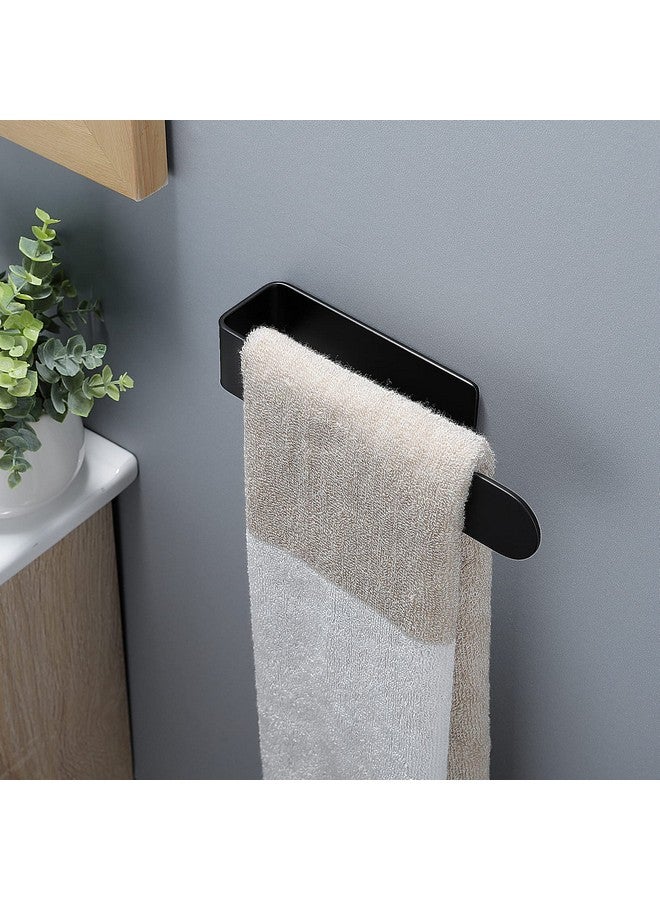 Taozun Taozun Hand Towel Bar Bathroom Towel Holder Black Single Towel Rack Self Adhesive Towel Ring Stainless Steel Towel Rail for Bathroom Kitchen, 2 Packs  - Image 3