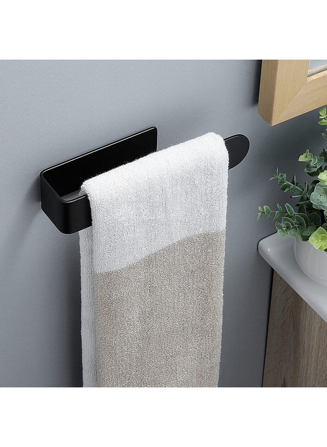 Taozun Taozun Hand Towel Bar Bathroom Towel Holder Black Single Towel Rack Self Adhesive Towel Ring Stainless Steel Towel Rail for Bathroom Kitchen, 2 Packs  - Image 2