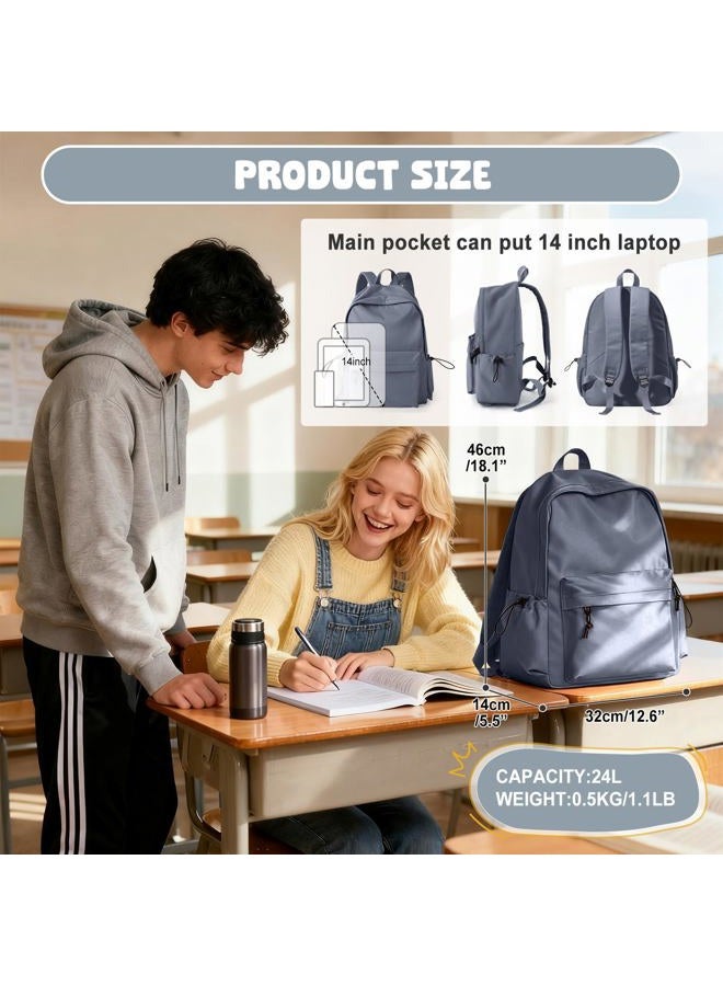 VECAVE School Backpack BluePurple Waterproof Bookbag Casual Lightweight Travel Rucksack Daypack Backpacks for Men Women College High School Bags backpack for Boys Girls Teens …, A7-bluepurple, Large, - Image 2