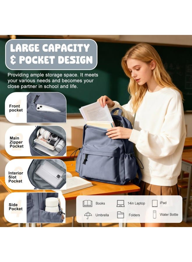 VECAVE School Backpack BluePurple Waterproof Bookbag Casual Lightweight Travel Rucksack Daypack Backpacks for Men Women College High School Bags backpack for Boys Girls Teens …, A7-bluepurple, Large, - Image 3