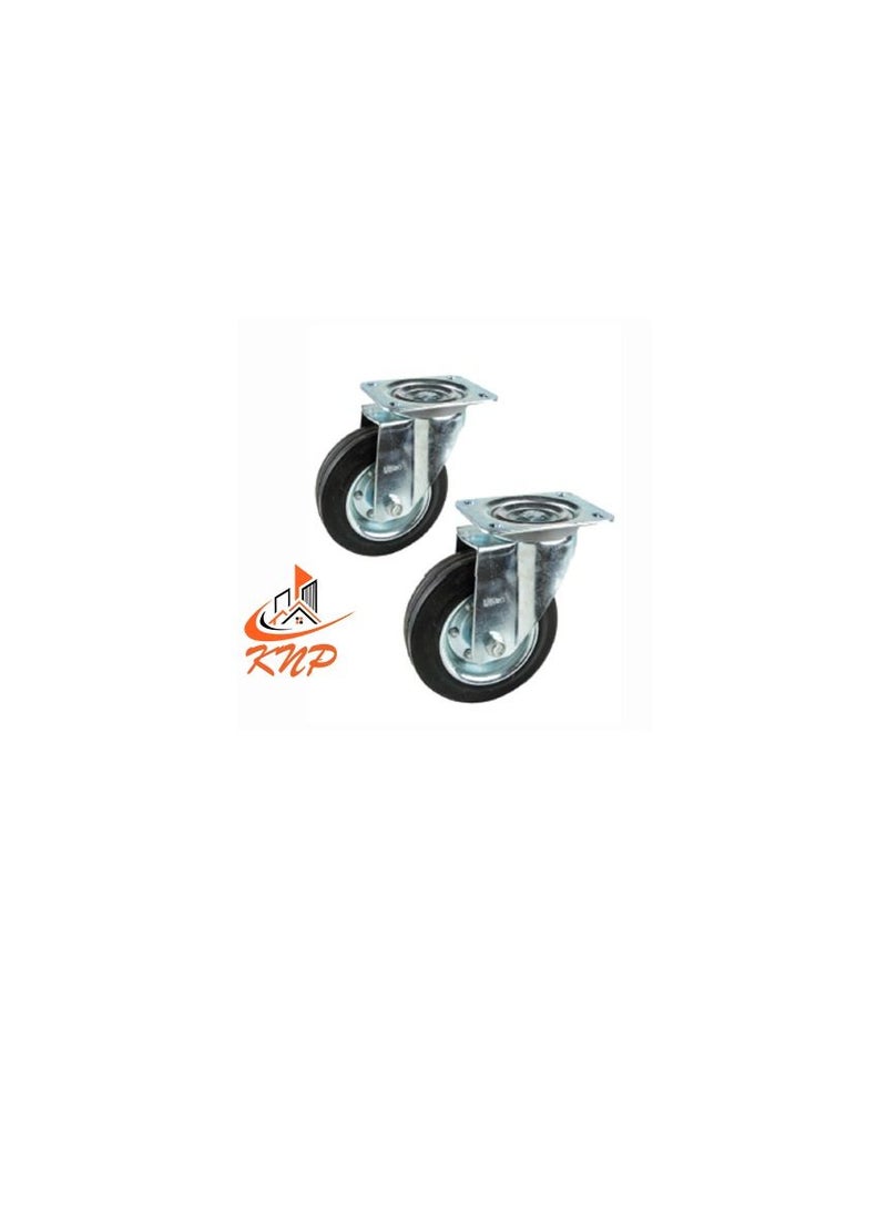 KNP Caster Wheel Rubber 4" Swivel  - Image 3